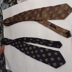 2x Vintage Pringle Silk crest logo Ties